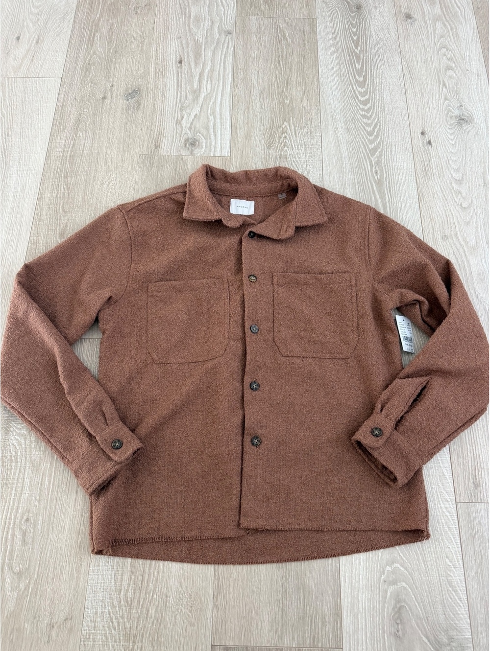 Pacsun Brown Textured Button-Up Shirt Jacket Size Small
